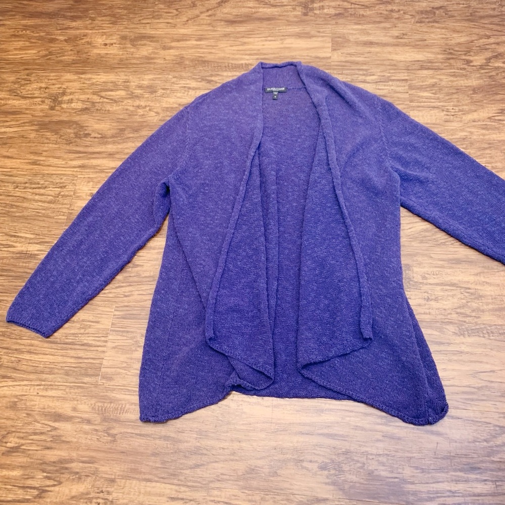 Eileen Fisher Linen Blend Open Cardigan